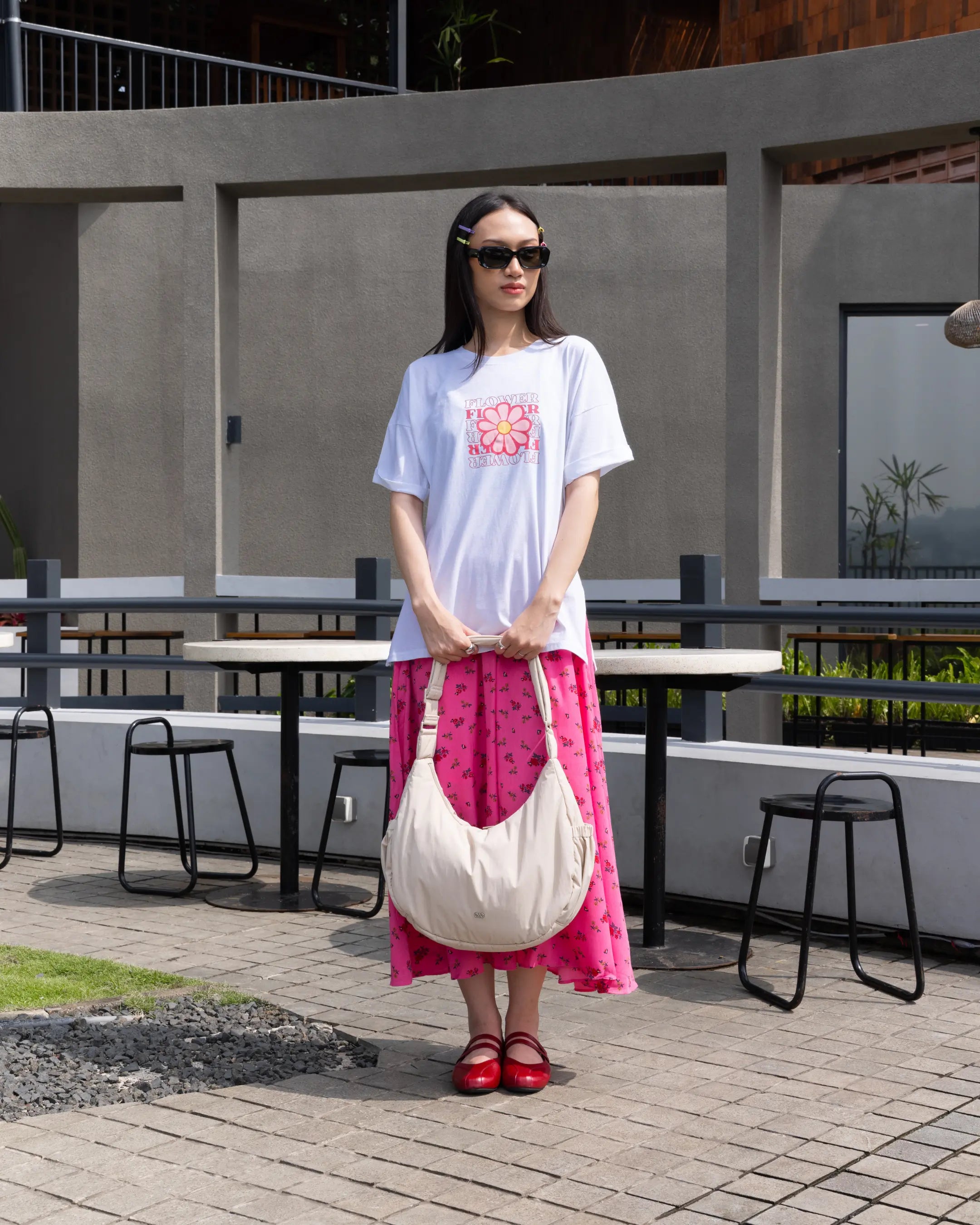 XL POSH CRESCENT BAG IN OAT TSL Singapore