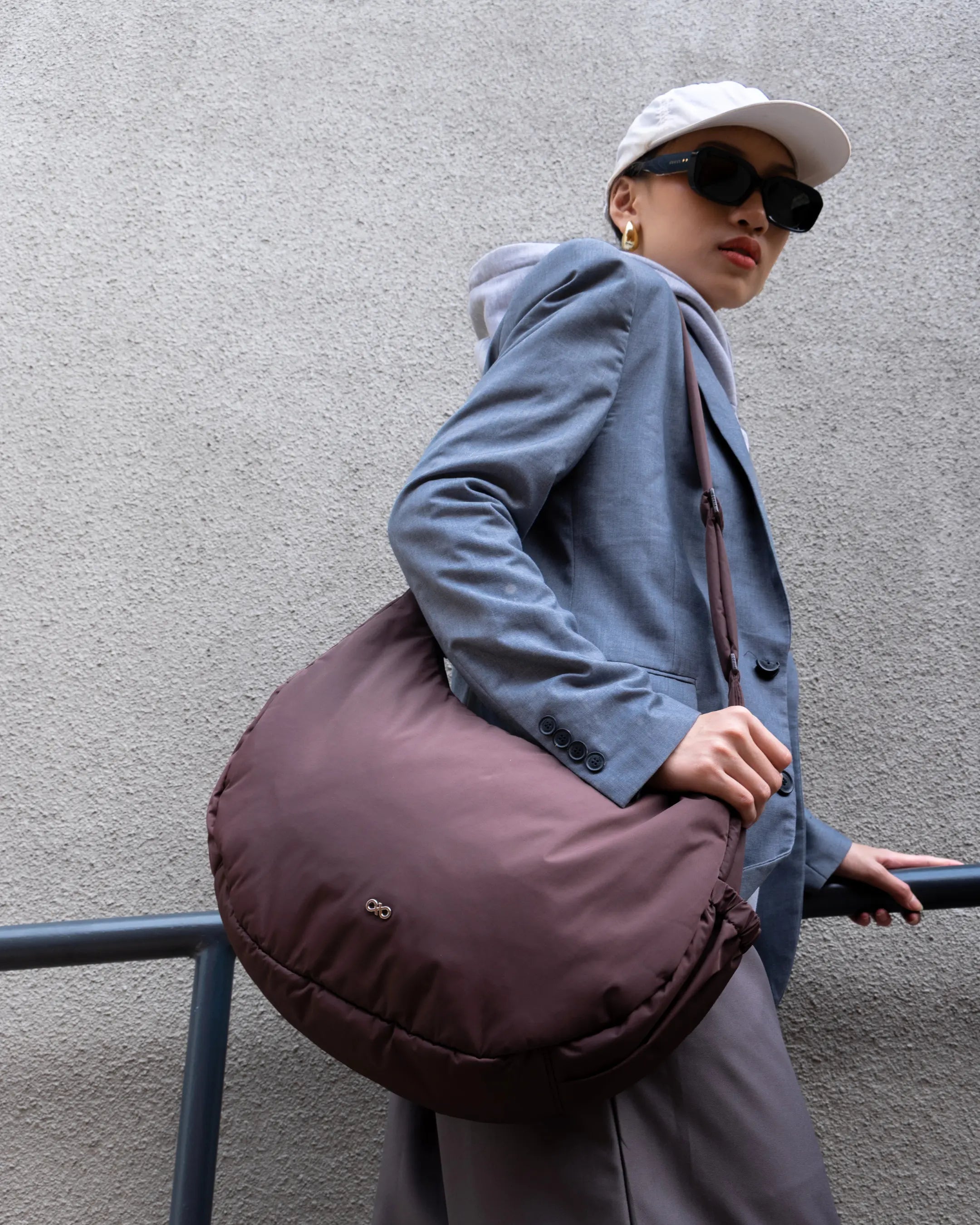 XL POSH CRESCENT BAG IN CHOCO TSL Singapore