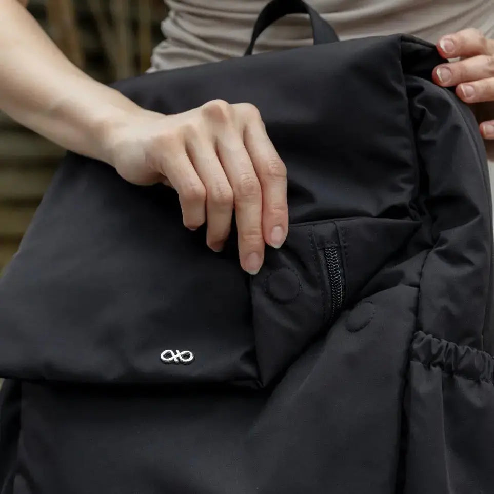 COSY LUXE UTILITY BACKPACK IN JET BLACK TSL Singapore