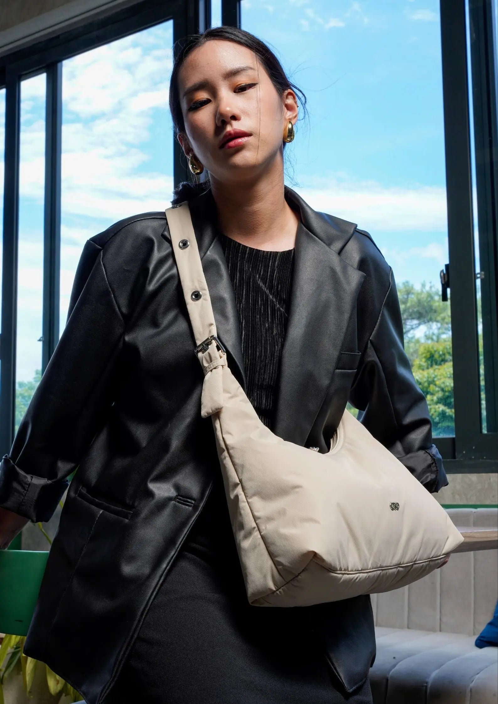 POSH HOBO BAG IN OAT The Sophia Label