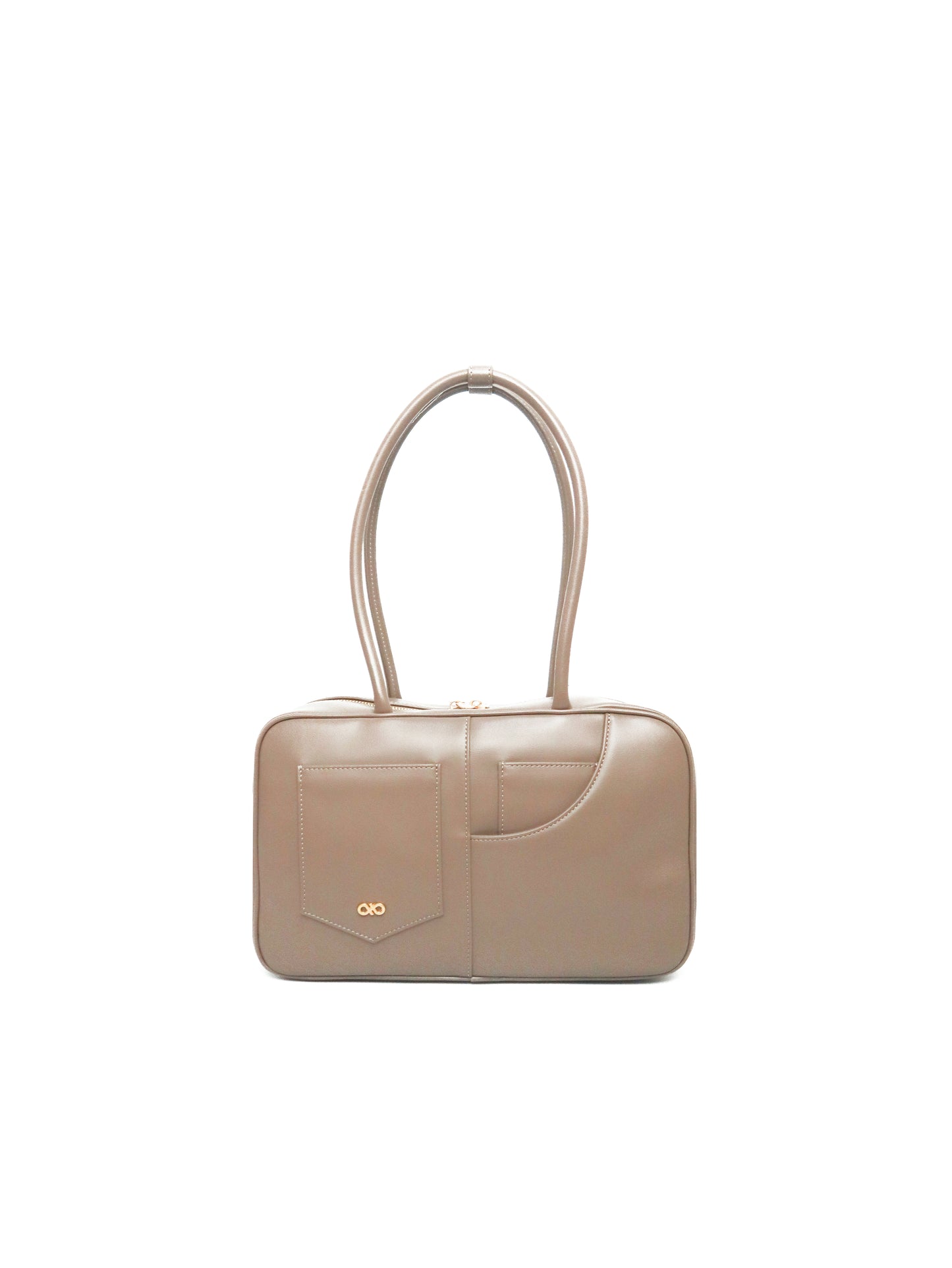 SIGNATURE POCKET M REI TOTE BAG IN TAUPE