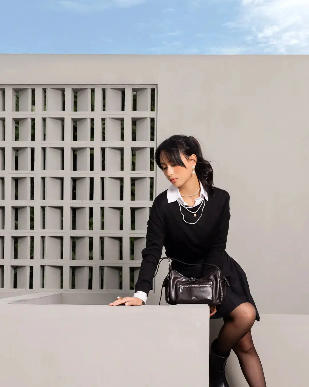 The Sophia Label - EVERYDAY CITY MINI BAG IN ESPRESSO BROWN