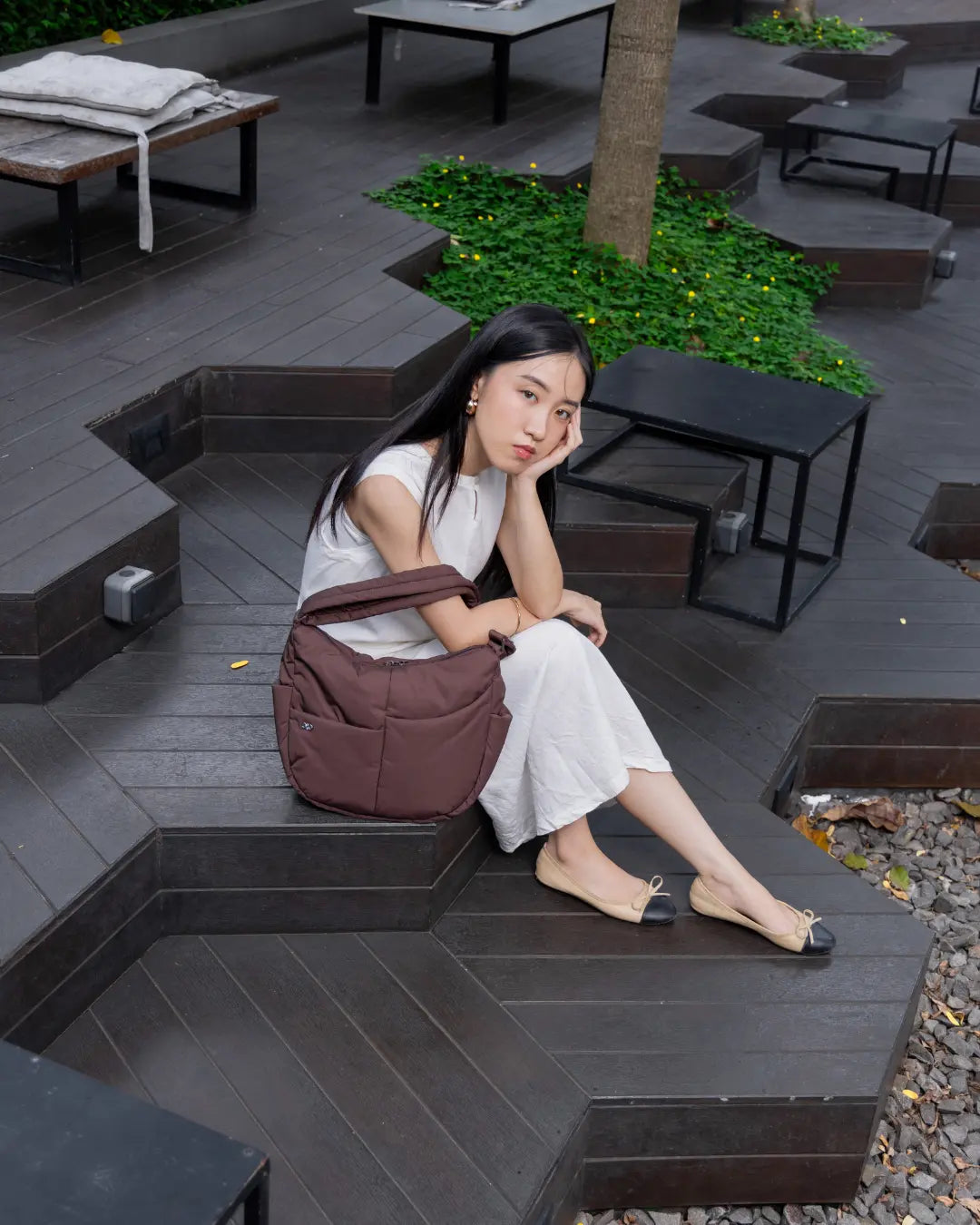 SIGNATURE POCKET CROSSBODY BAG IN POSH CHOCO TSL Singapore