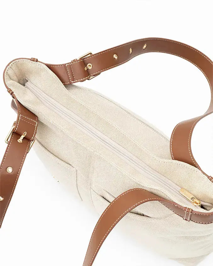 CALLY CANVAS SIGNATURE POCKET TOTE BAG - The Sophia Label