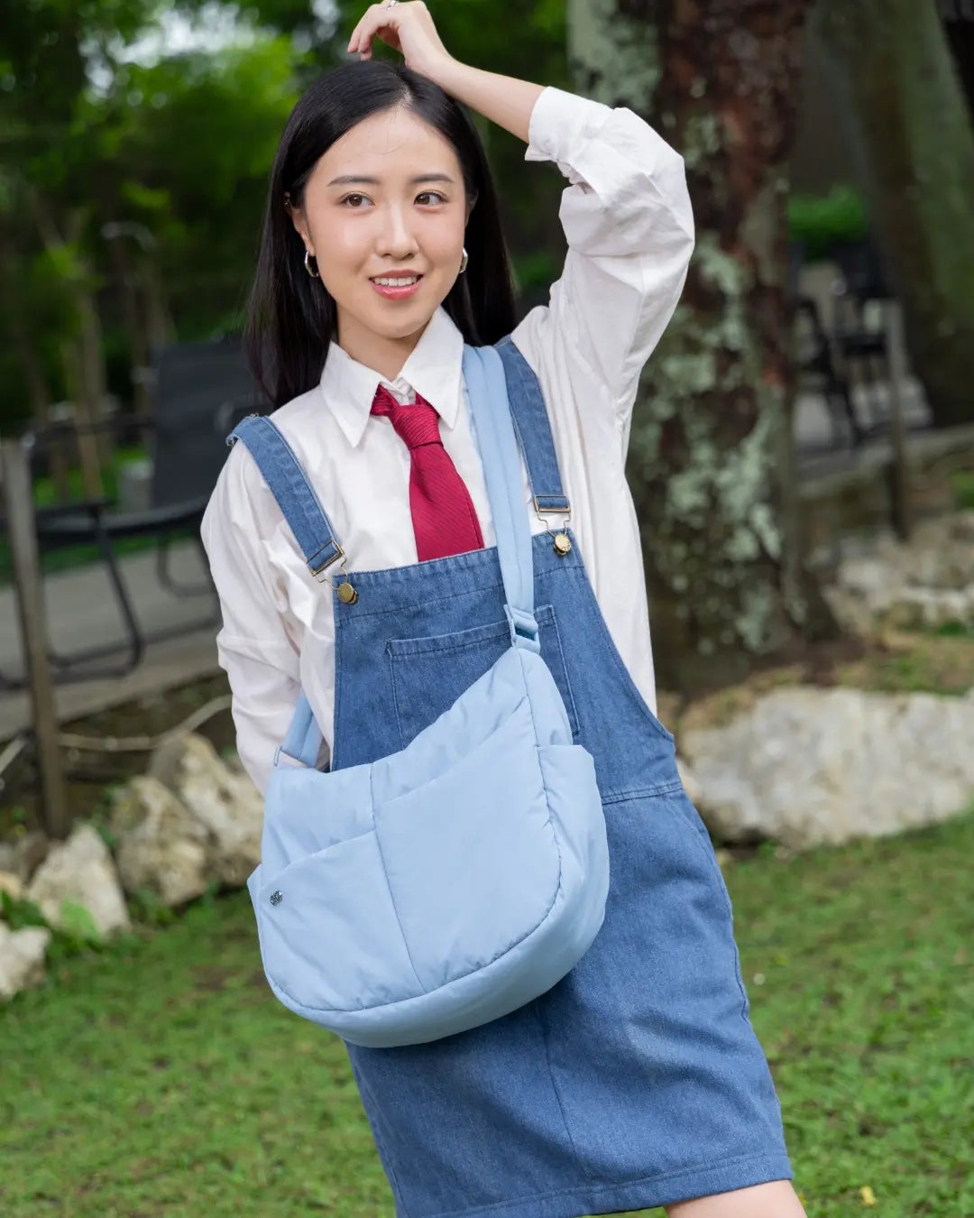 SIGNATURE POCKET CROSSBODY BAG IN POSH MISTY TSL Singapore