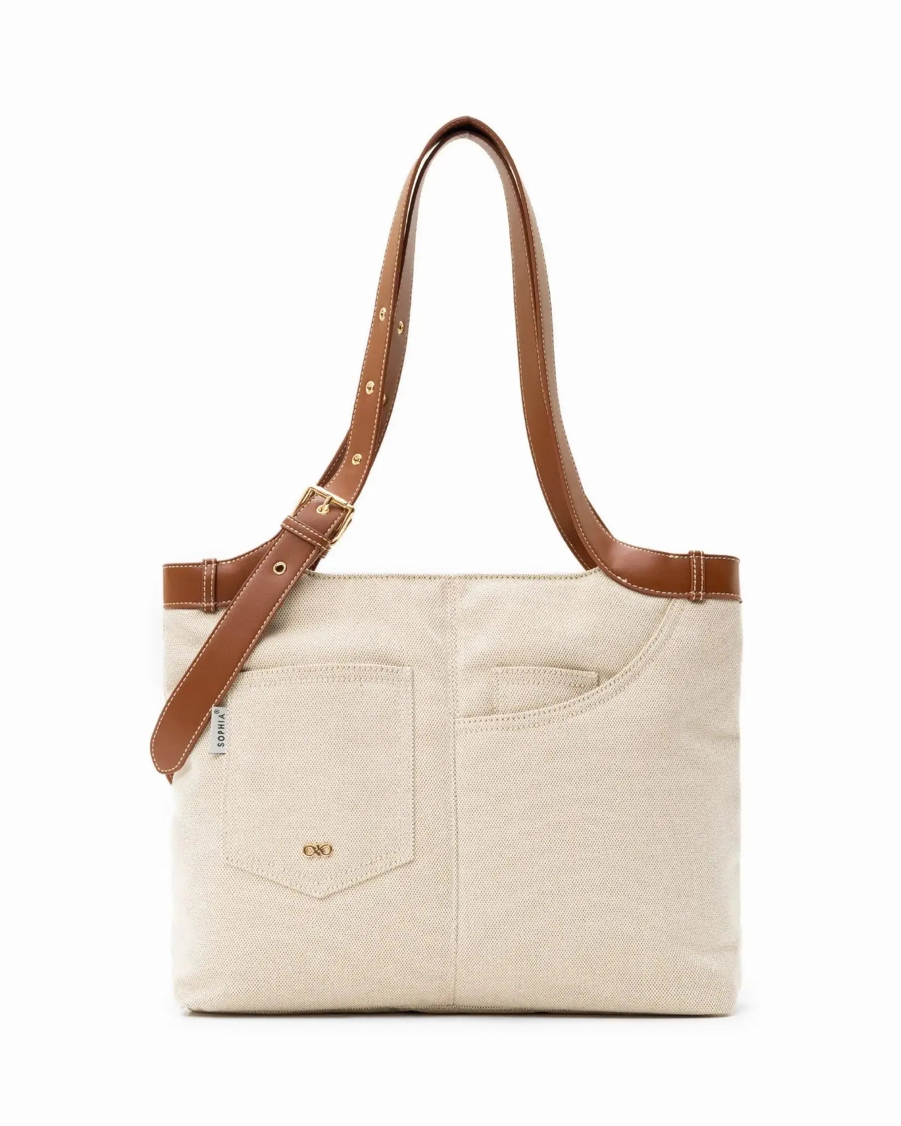 CALLY CANVAS SIGNATURE POCKET TOTE BAG