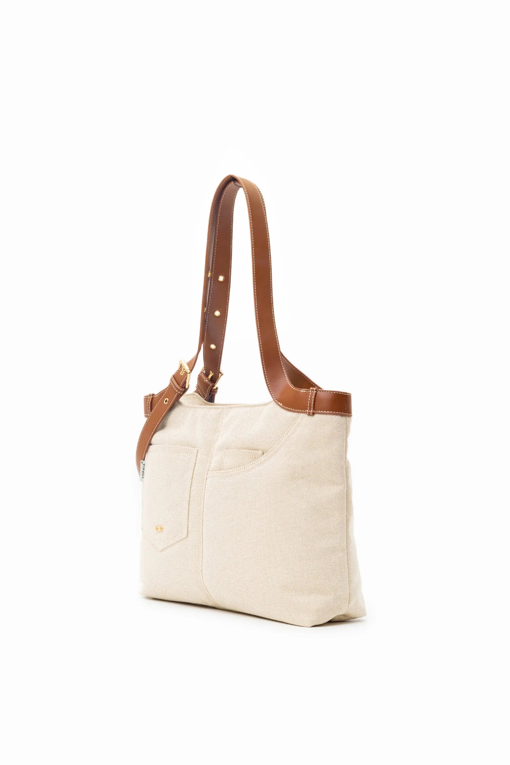 CALLY CANVAS SIGNATURE POCKET TOTE BAG