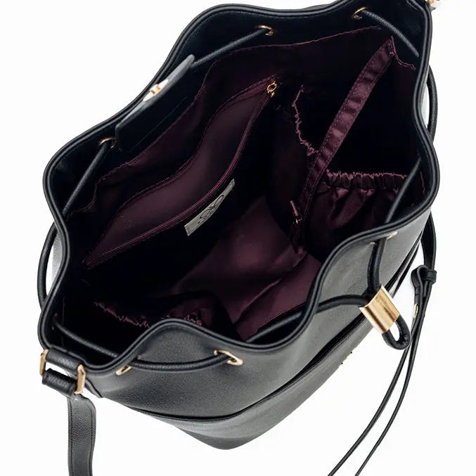 IMPERFECTLY YOURS BUCKET BAG IN BLACK
