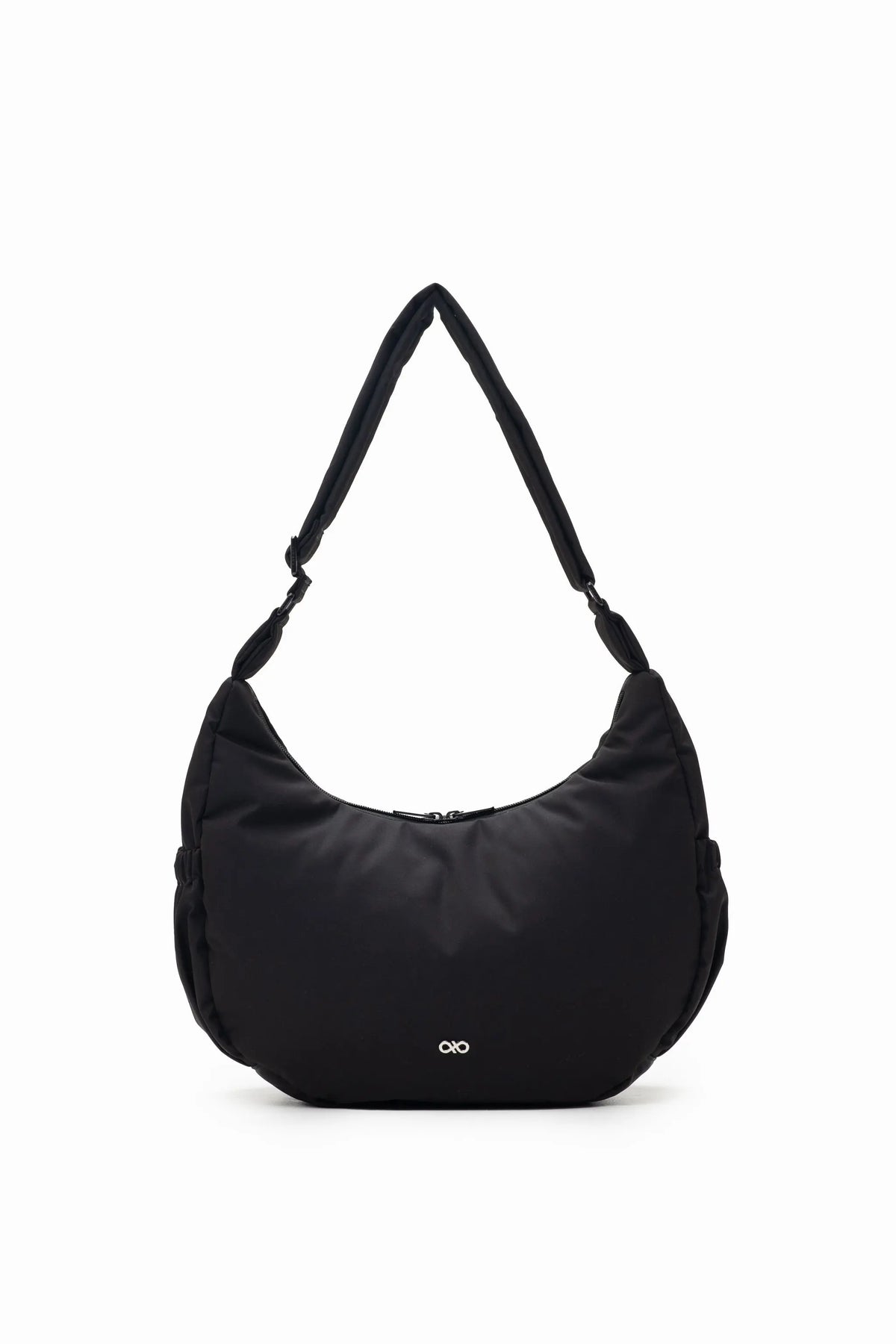 COSY LUXE L CRESCENT BAG 2.0 IN JET BLACK
