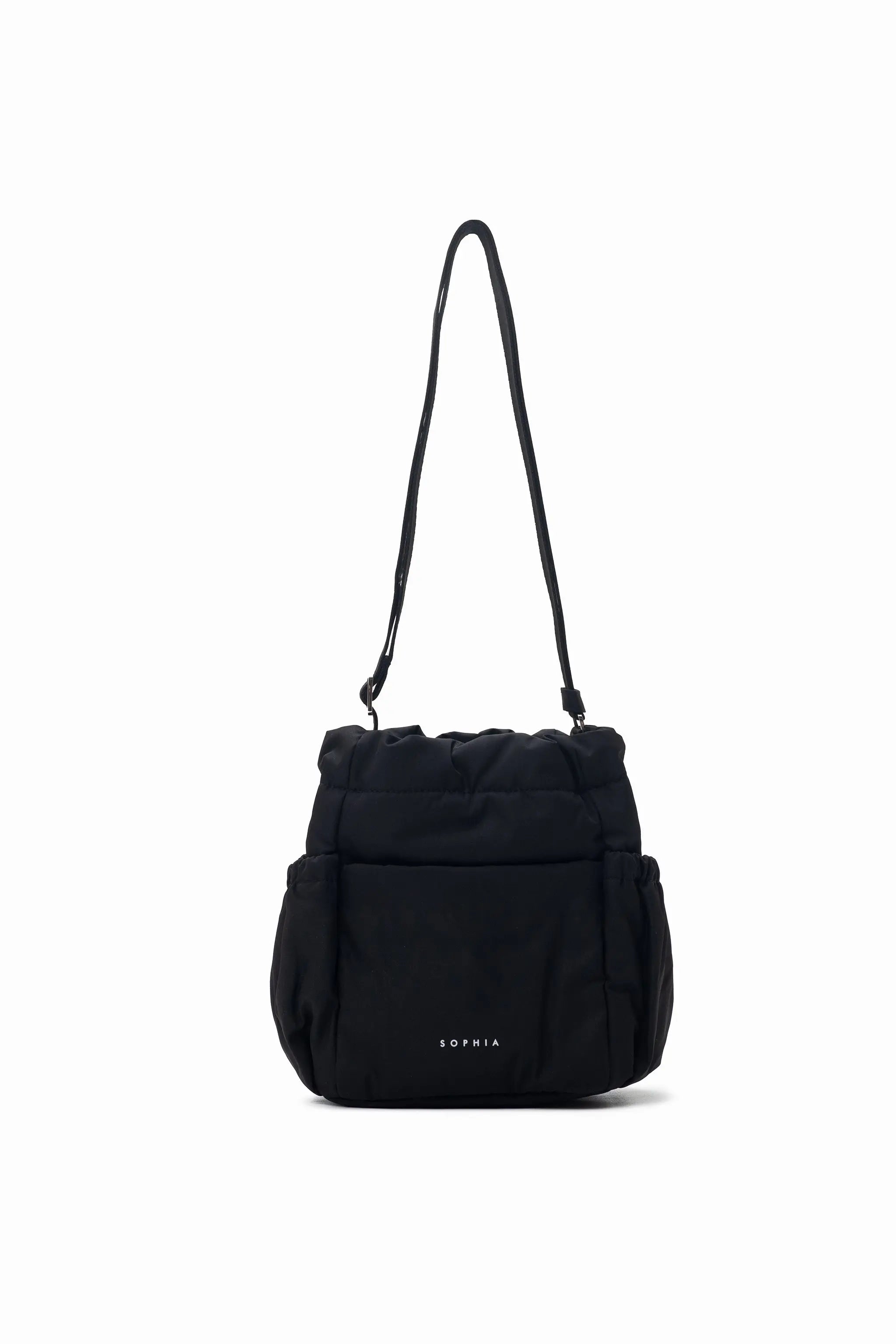 COSY LUXE BUCKET BAG IN JET BLACK