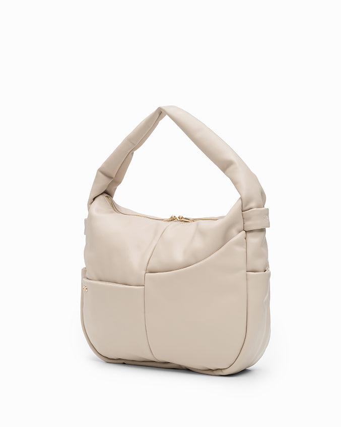 SIGNATURE POCKET SLOUCHY HOBO IN CHALK