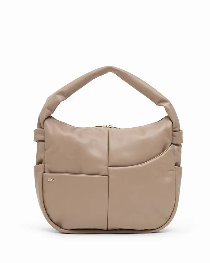 SIGNATURE POCKET SLOUCHY HOBO IN LATTE TSL Singapore
