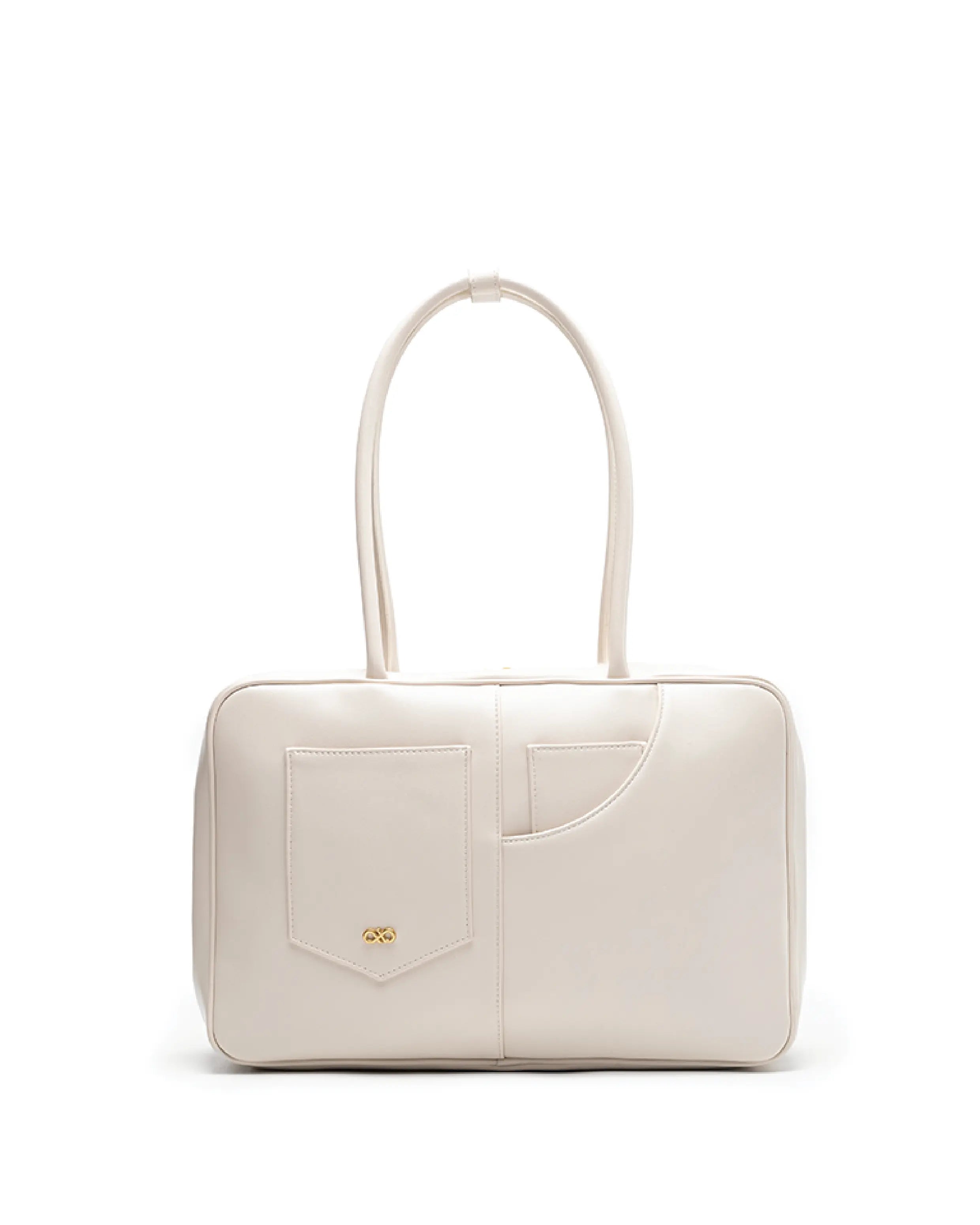 SIGNATURE POCKET L REI TOTE BAG IN CHALK TSL Singapore