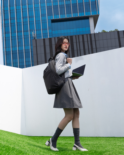 COSY LUXE XL COMMUTER BACKPACK IN CHARCOAL