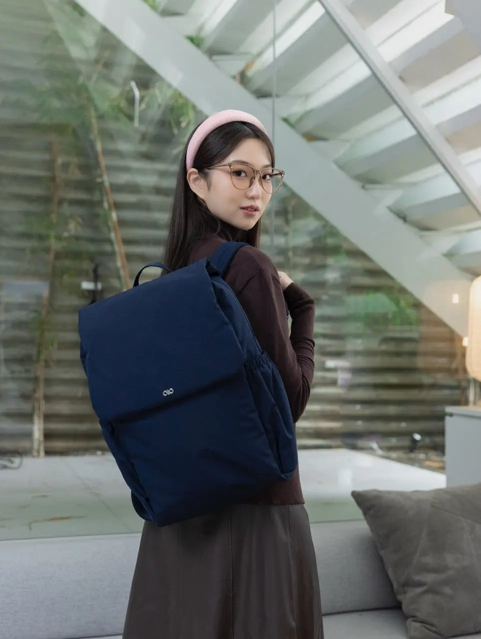 COSY LUXE UTILITY BACKPACK IN MIDNIGHT TSL Singapore