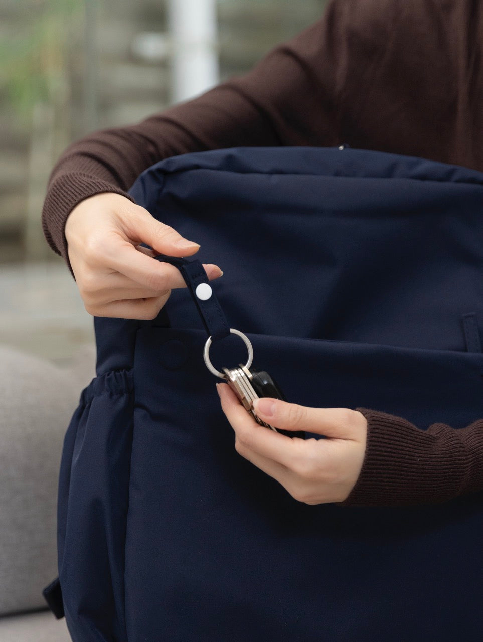 COSY LUXE UTILITY BACKPACK IN MIDNIGHT