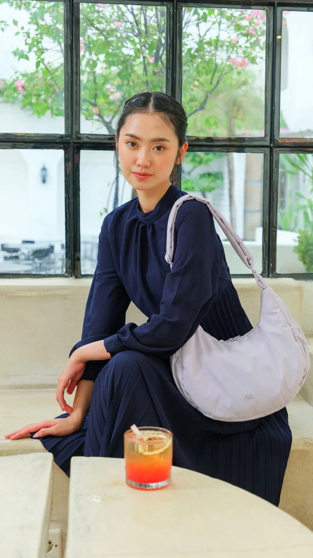 L COSY LUXE CRESCENT BAG LILAC The Sophia Label