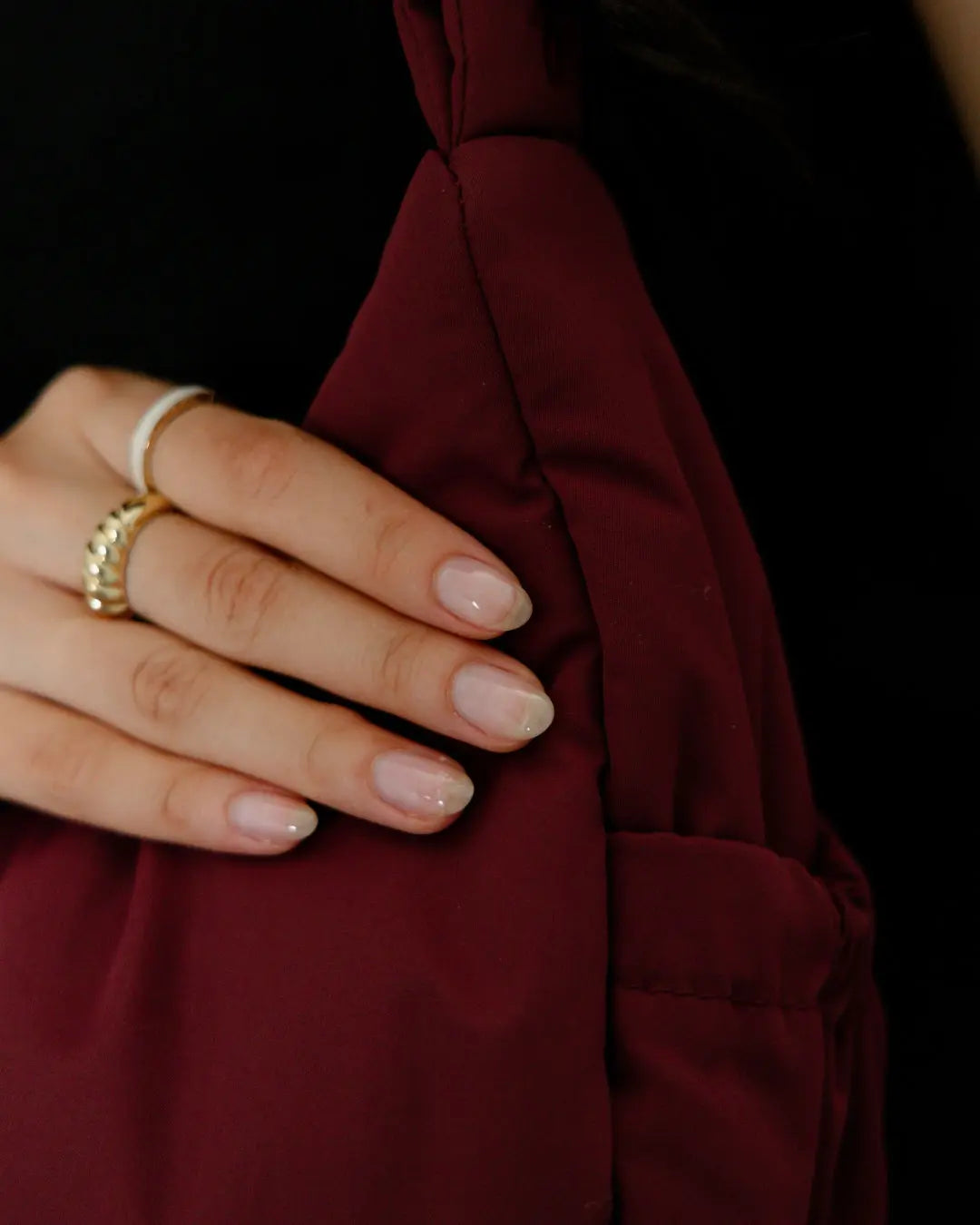 L COSY LUXE CRESCENT BAG WINE The Sophia Label