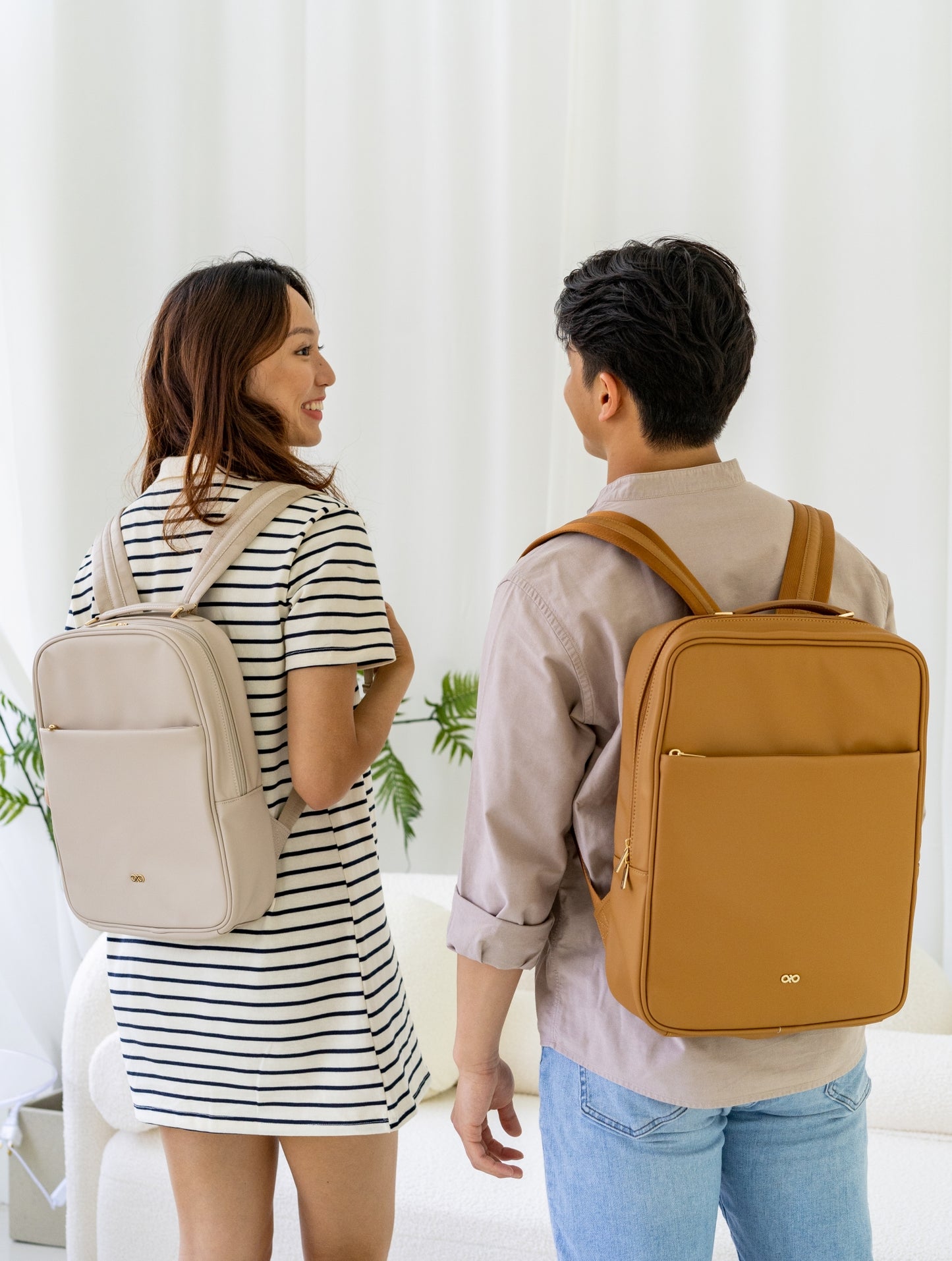 RHEA MAGIC LAPTOP BACKPACK IN ALMOND