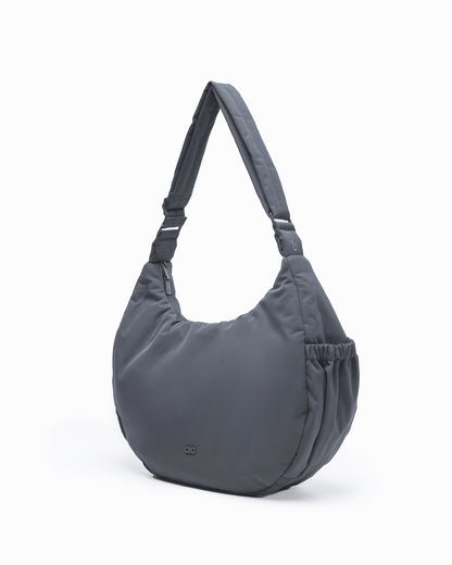 XL COSY LUXE CRESCENT BAG IN CHARCOAL