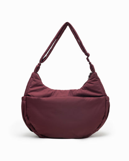 XL COSY LUXE CRESCENT BAG IN WINE