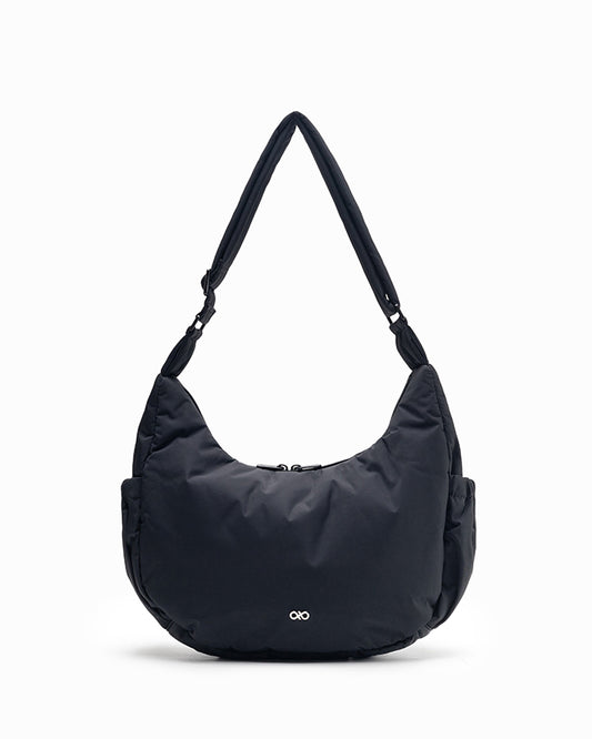 XL POSH CRESCENT BAG IN JET BLACK