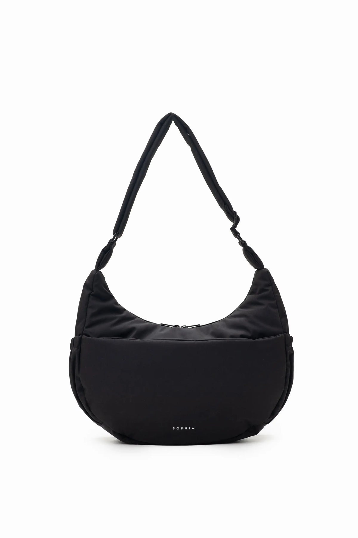 COSY LUXE L CRESCENT BAG 2.0 IN JET BLACK 