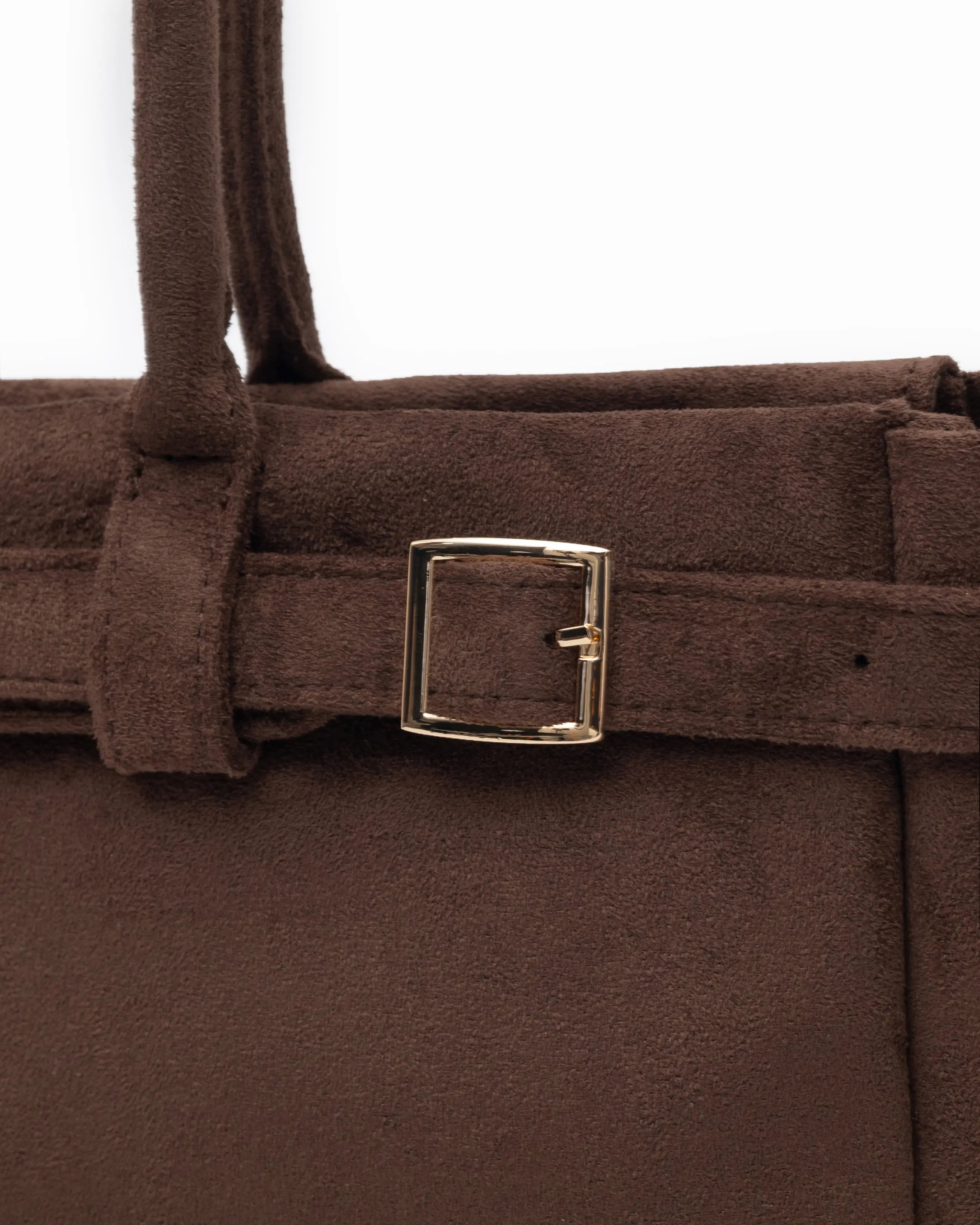VALENTINA SUEDE BAGUETTE BAG IN ESPRESSO TSL Singapore