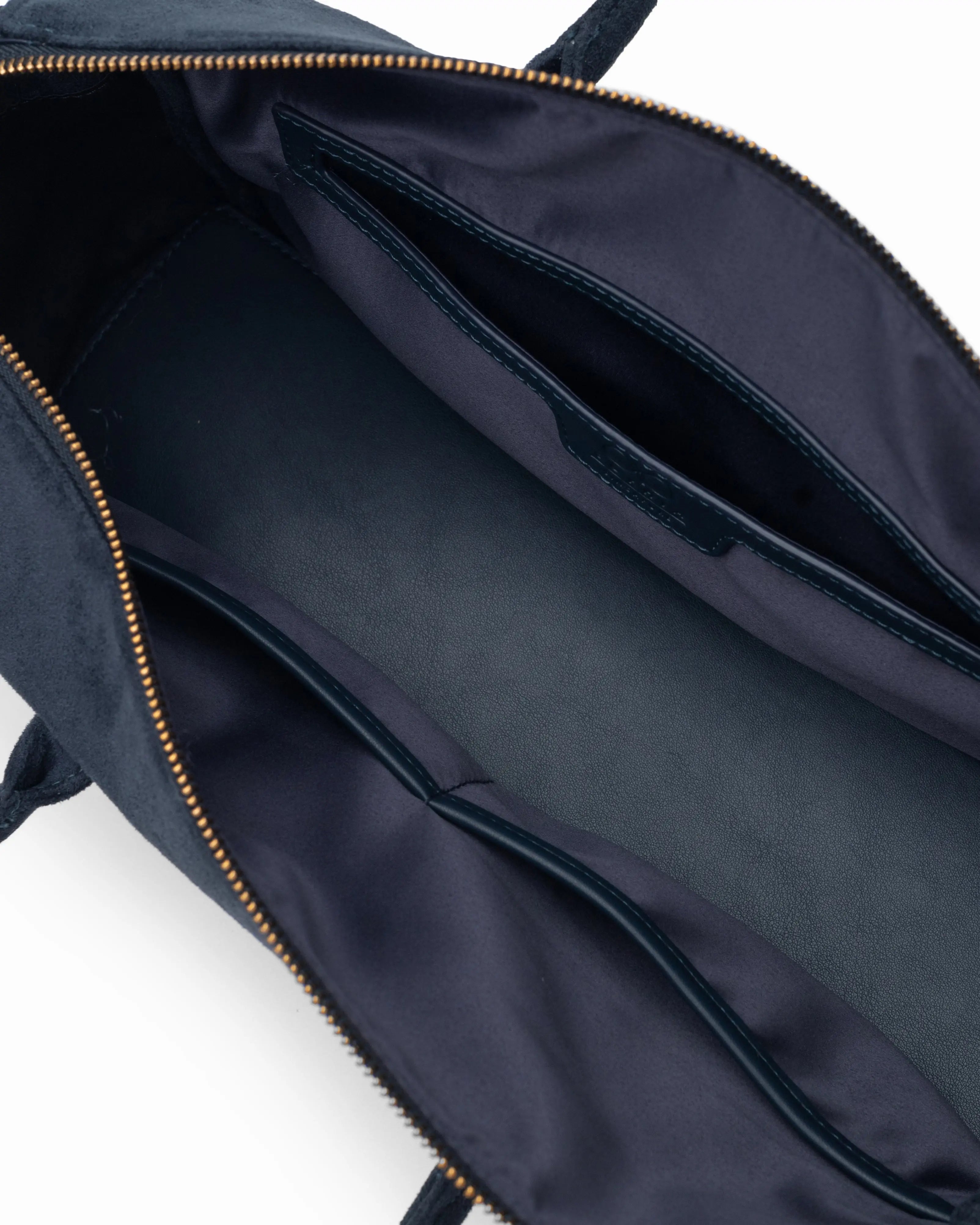 VALENTINA SUEDE BAGUETTE BAG IN PRUSSIAN BLUE TSL Singapore