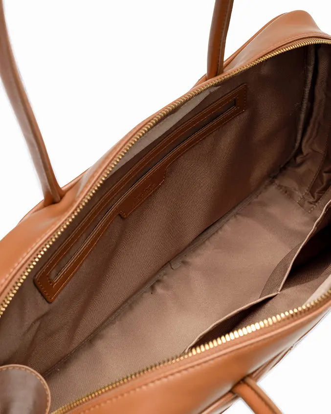 SIGNATURE POCKET L REI TOTE BAG IN CAMEL TSL Singapore