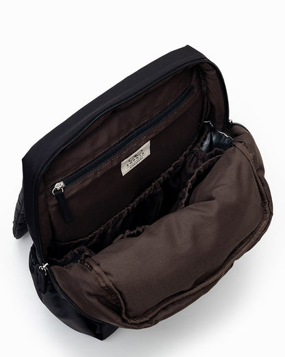 COSY LUXE UTILITY BACKPACK IN JET BLACK
