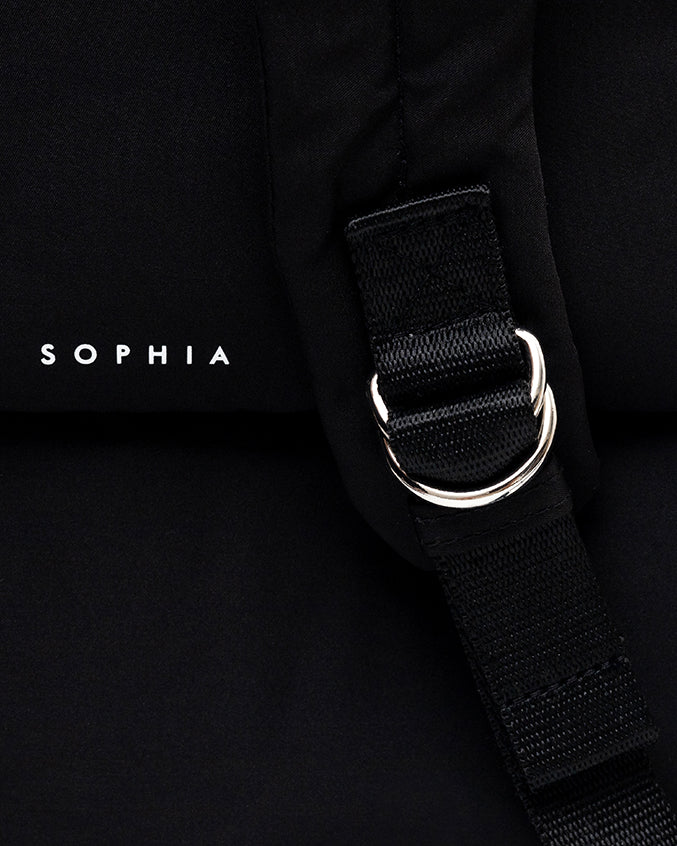 COSY LUXE UTILITY BACKPACK IN JET BLACK