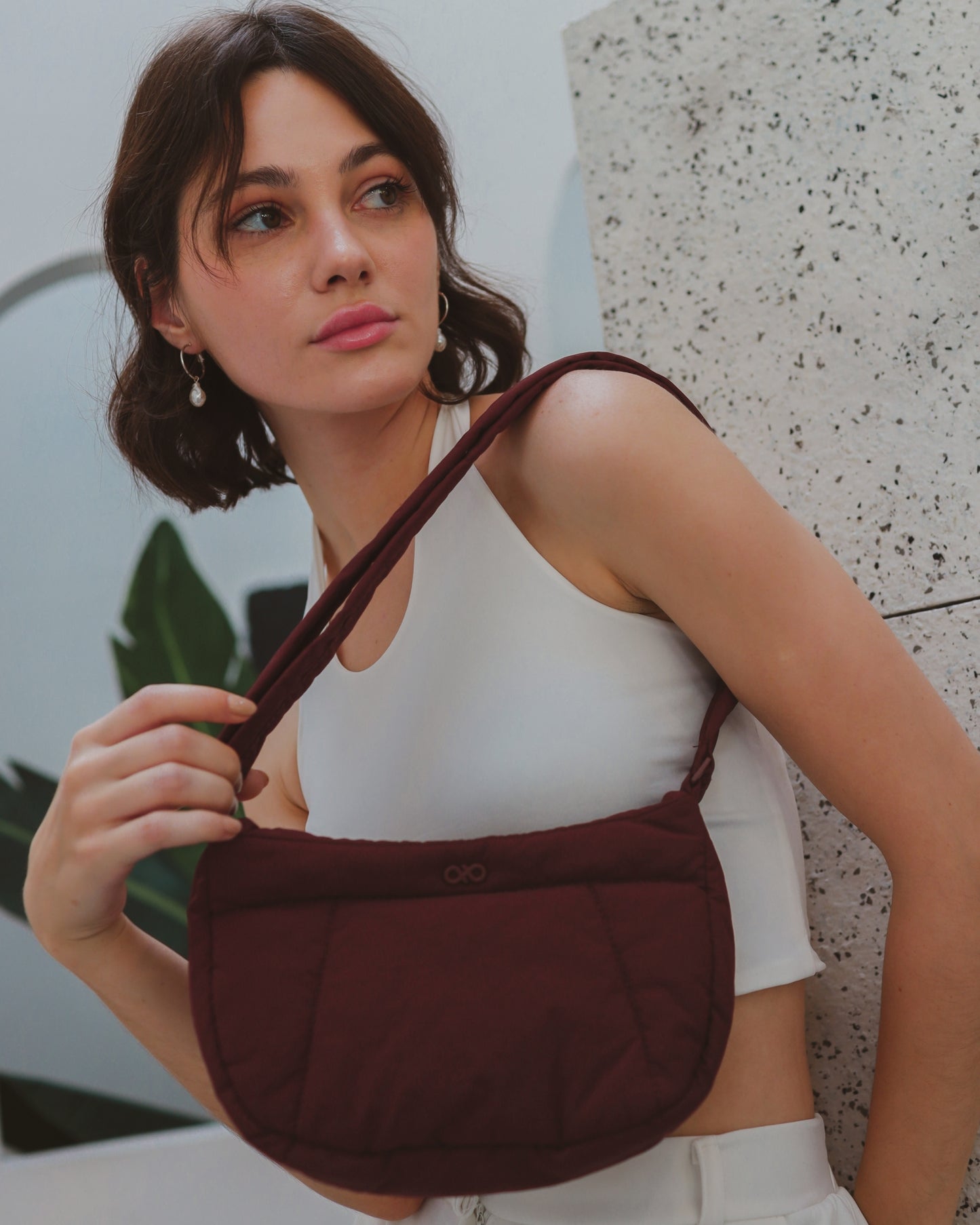 MINI COSY PUFFY CROSSBODY BAG IN WINE (M)