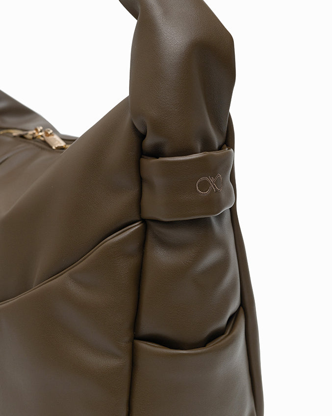 SIGNATURE POCKET SLOUCHY HOBO IN OLIVE