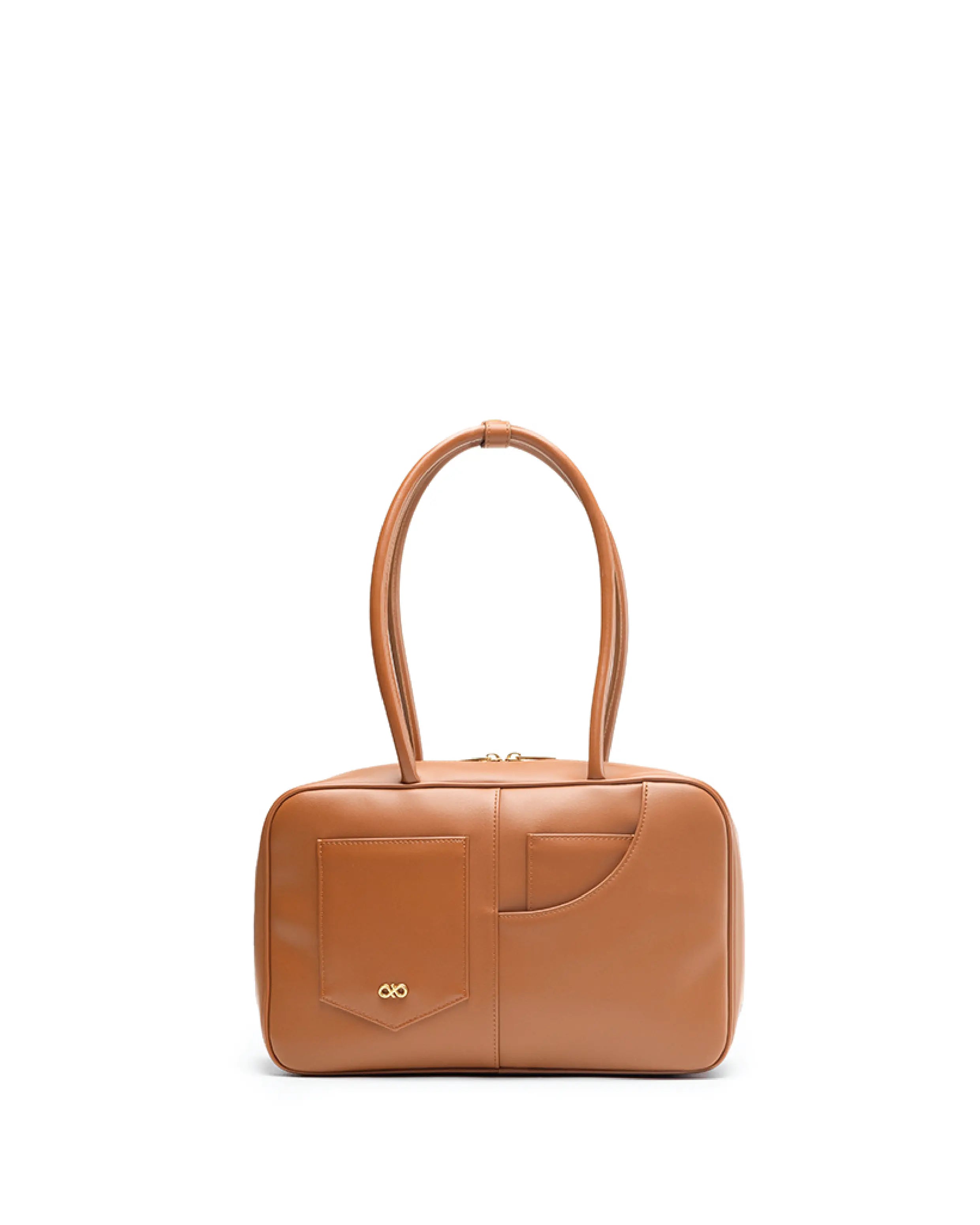 SIGNATURE POCKET M REI TOTE BAG IN CAMEL TSL Singapore