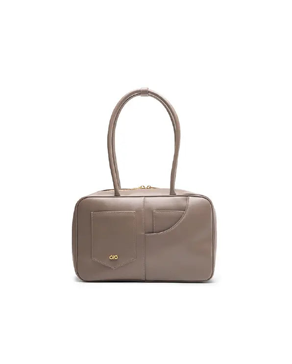 SIGNATURE POCKET M REI TOTE BAG IN TAUPE