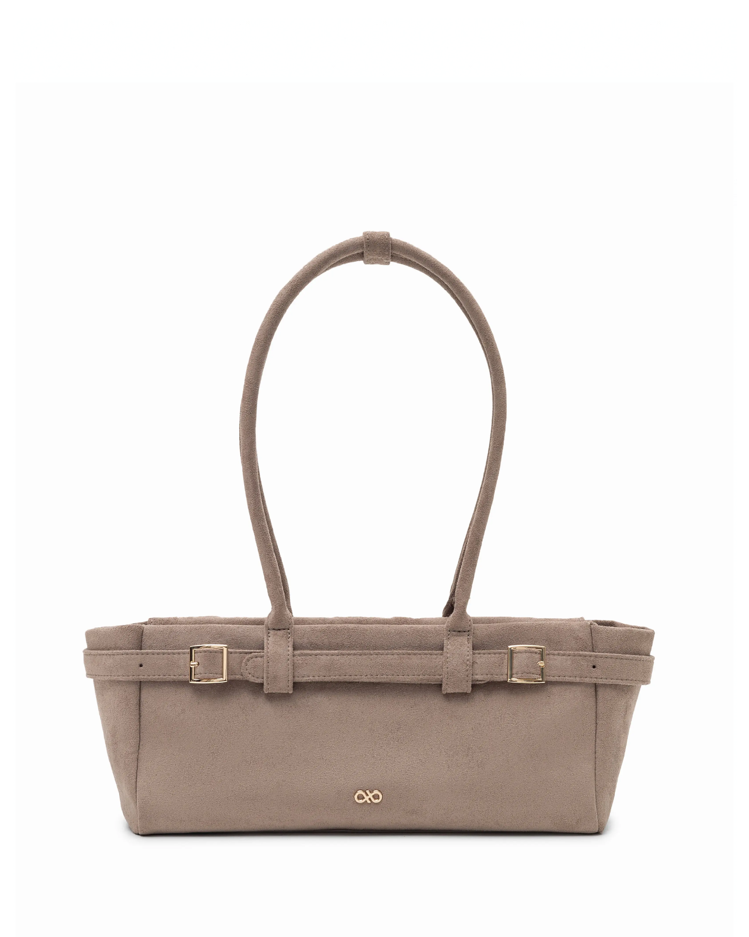 VALENTINA SUEDE BAGUETTE BAG IN DUNE