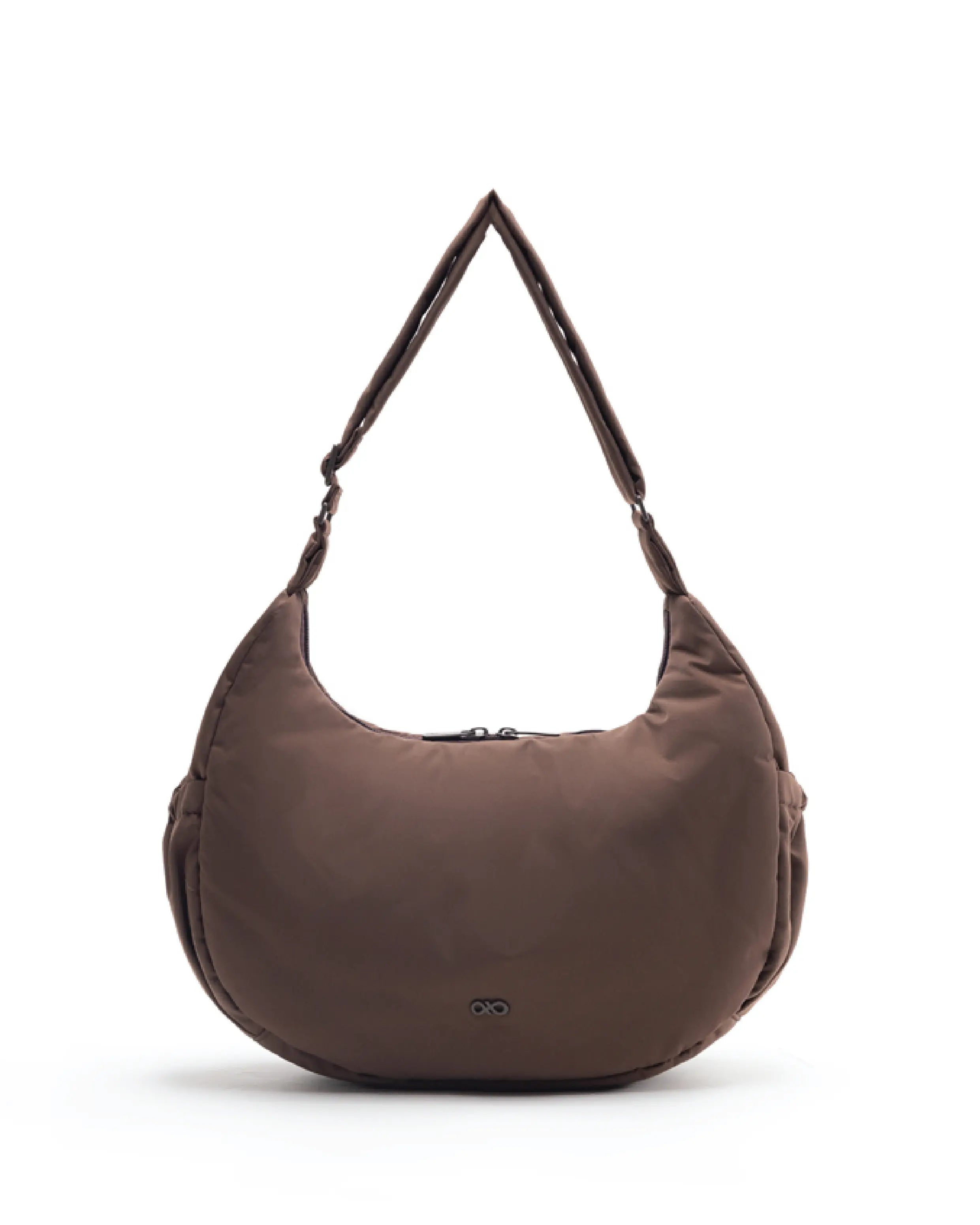 L COSY LUXE CRESCENT BAG IN PECAN The Sophia Label